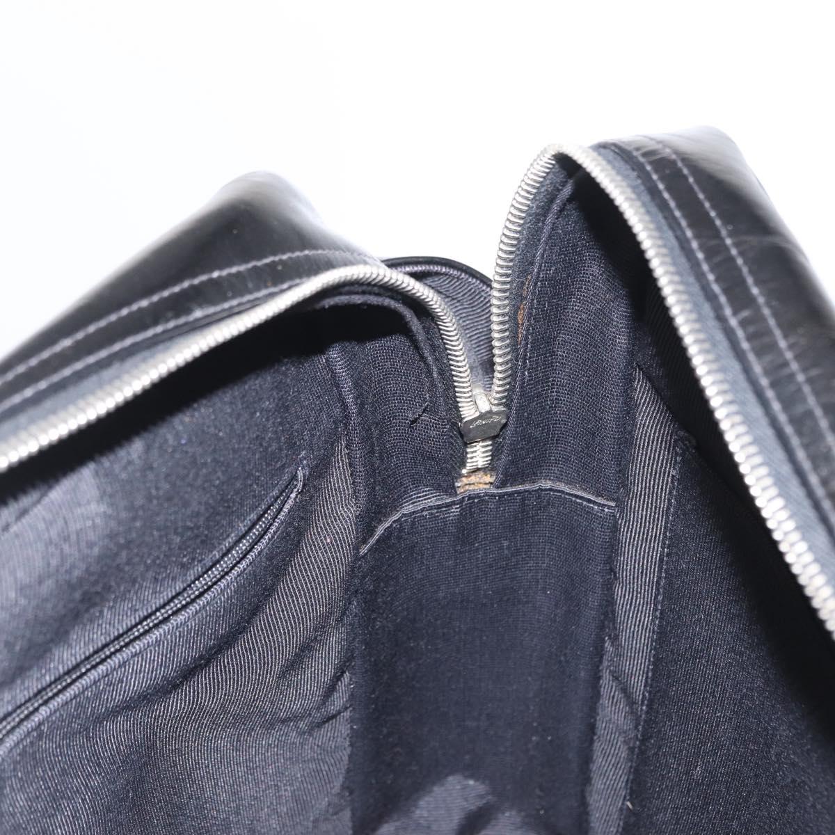 CHANEL Matelasse Shoulder Bag Enamel Black Silver CC Auth bs31793