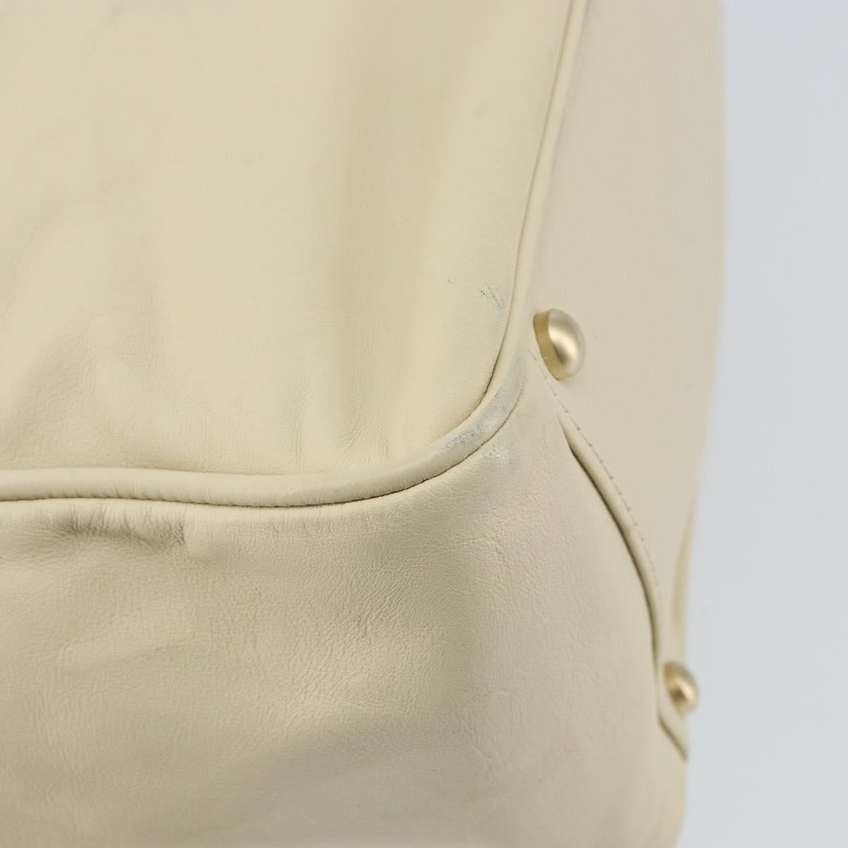 CHANEL Camelia Tote Bag Leather Beige Gold CC Auth bs31794A