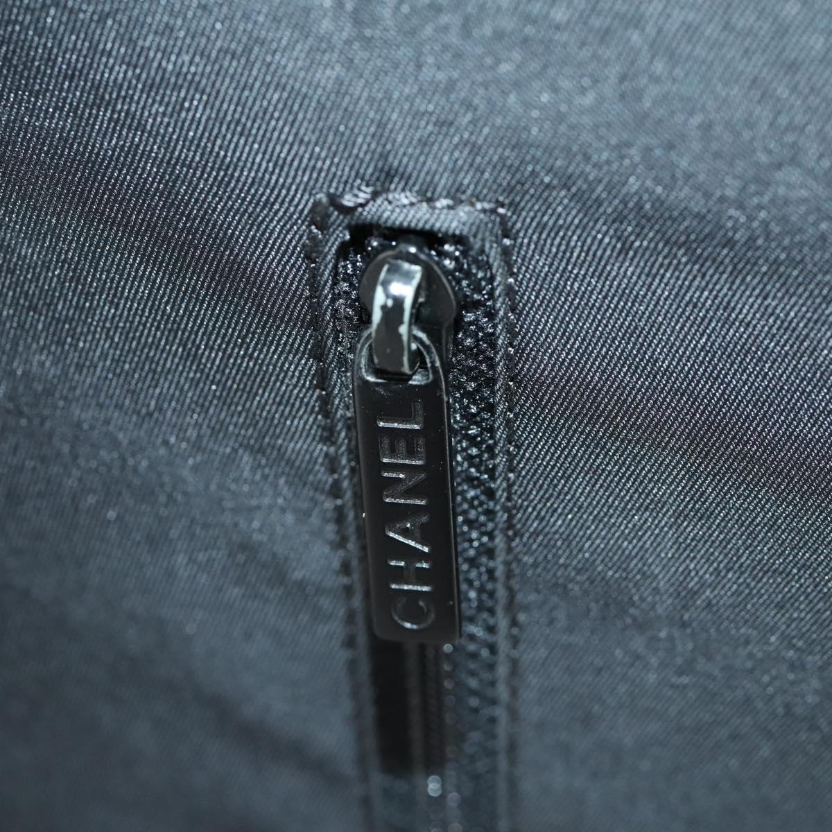 CHANEL New Travel Line Suitcase Nylon Black CC Auth bs31796