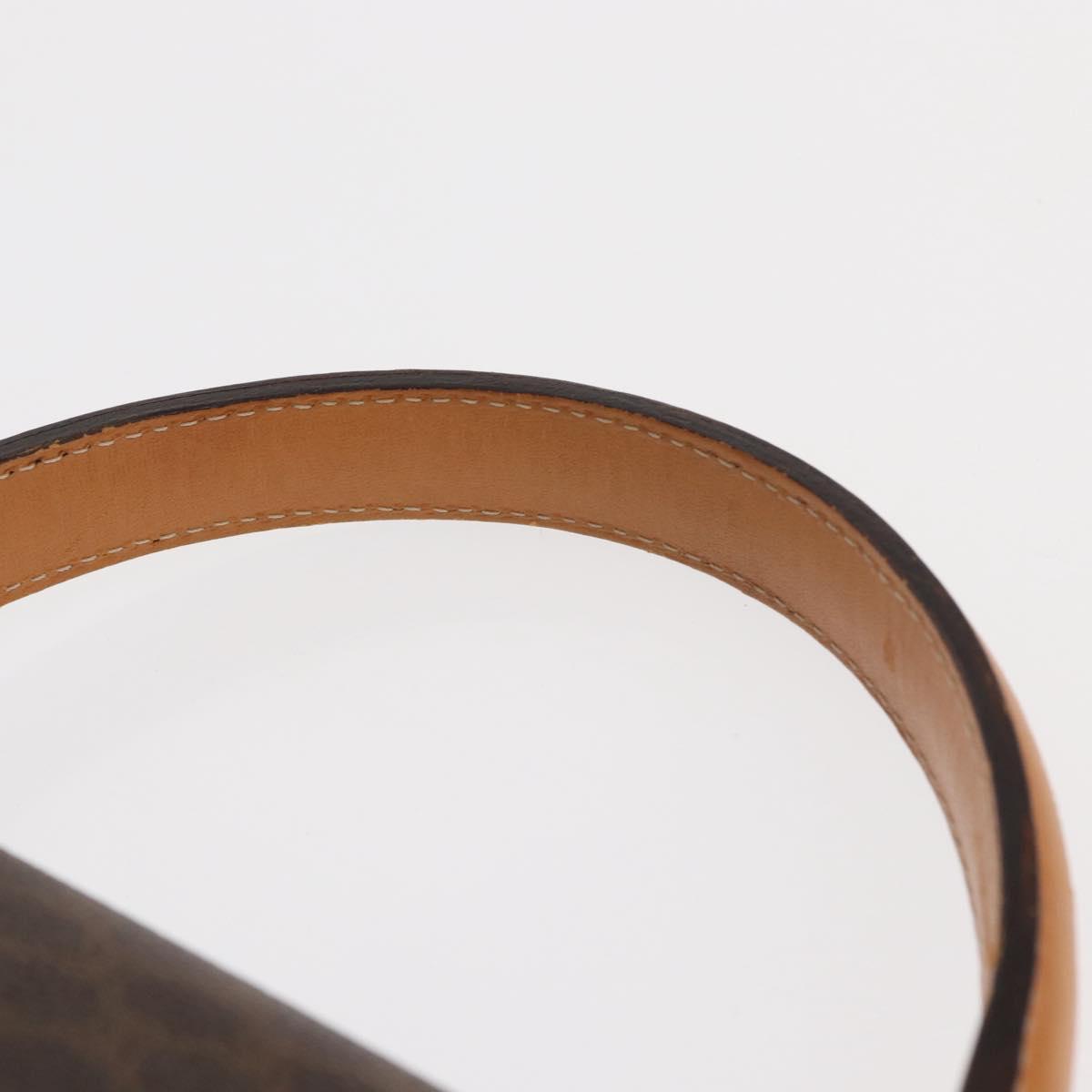 CELINE Macadam Canvas Hand Bag PVC Leather Brown Gold Auth bs31809