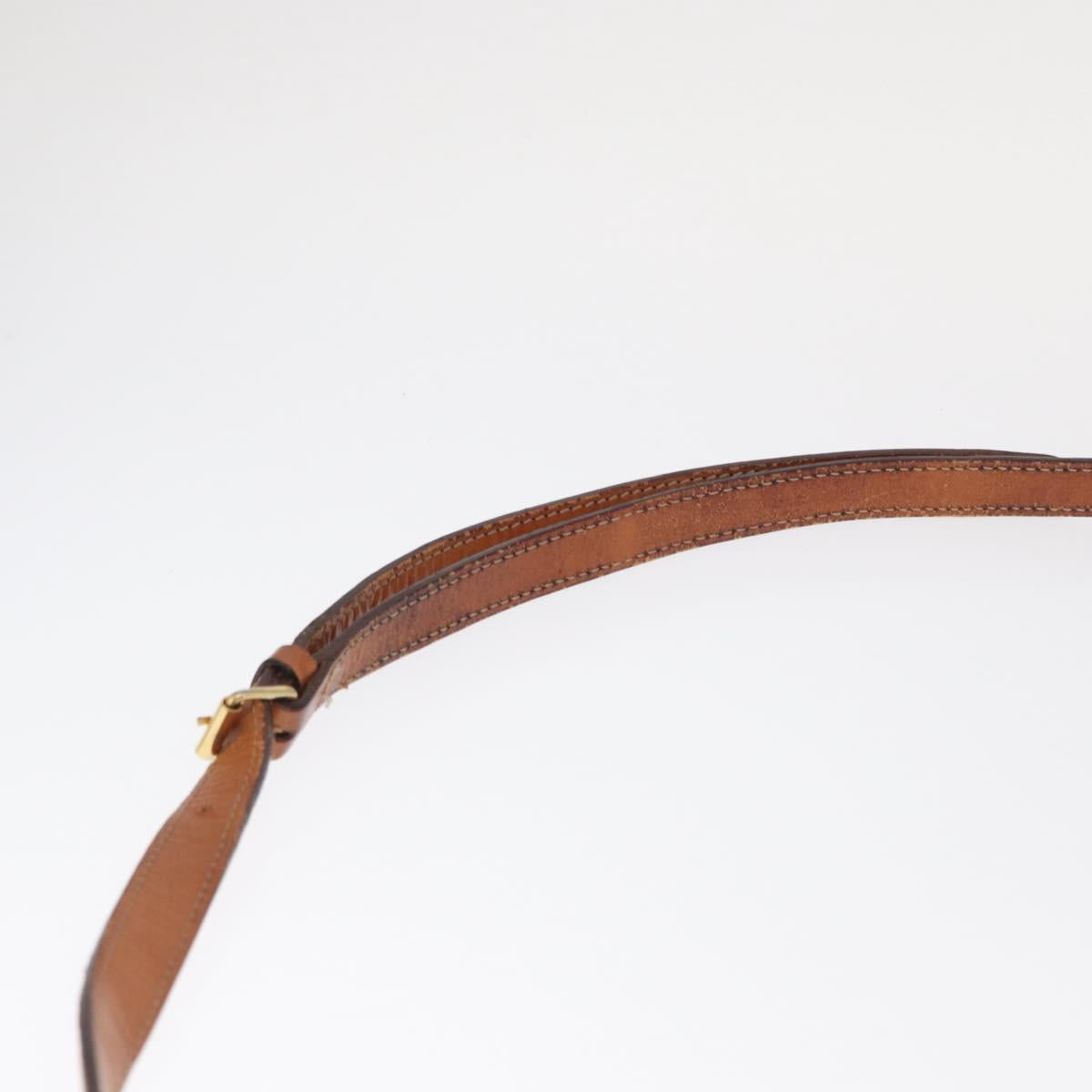 CELINE Macadam Canvas Shoulder Bag PVC Leather Brown Gold Auth bs31810