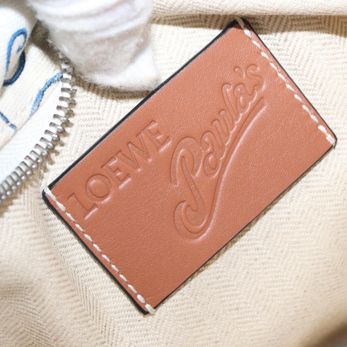 LOEWE Waist Bag Canvas White Silver Auth bs31816
