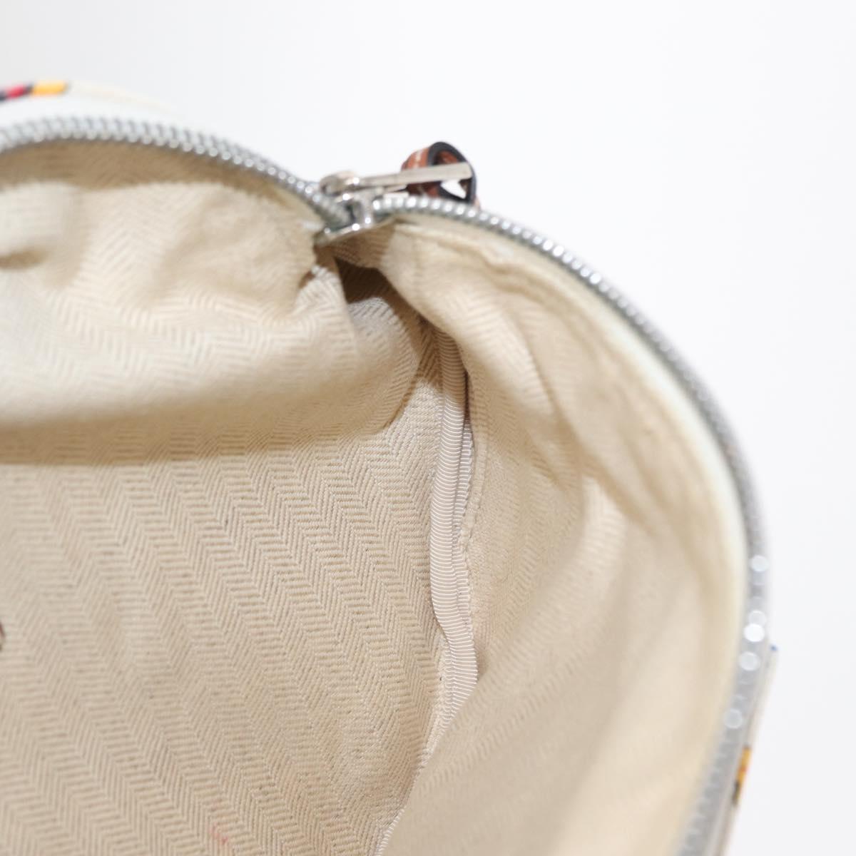 LOEWE Waist Bag Canvas White Silver Auth bs31816
