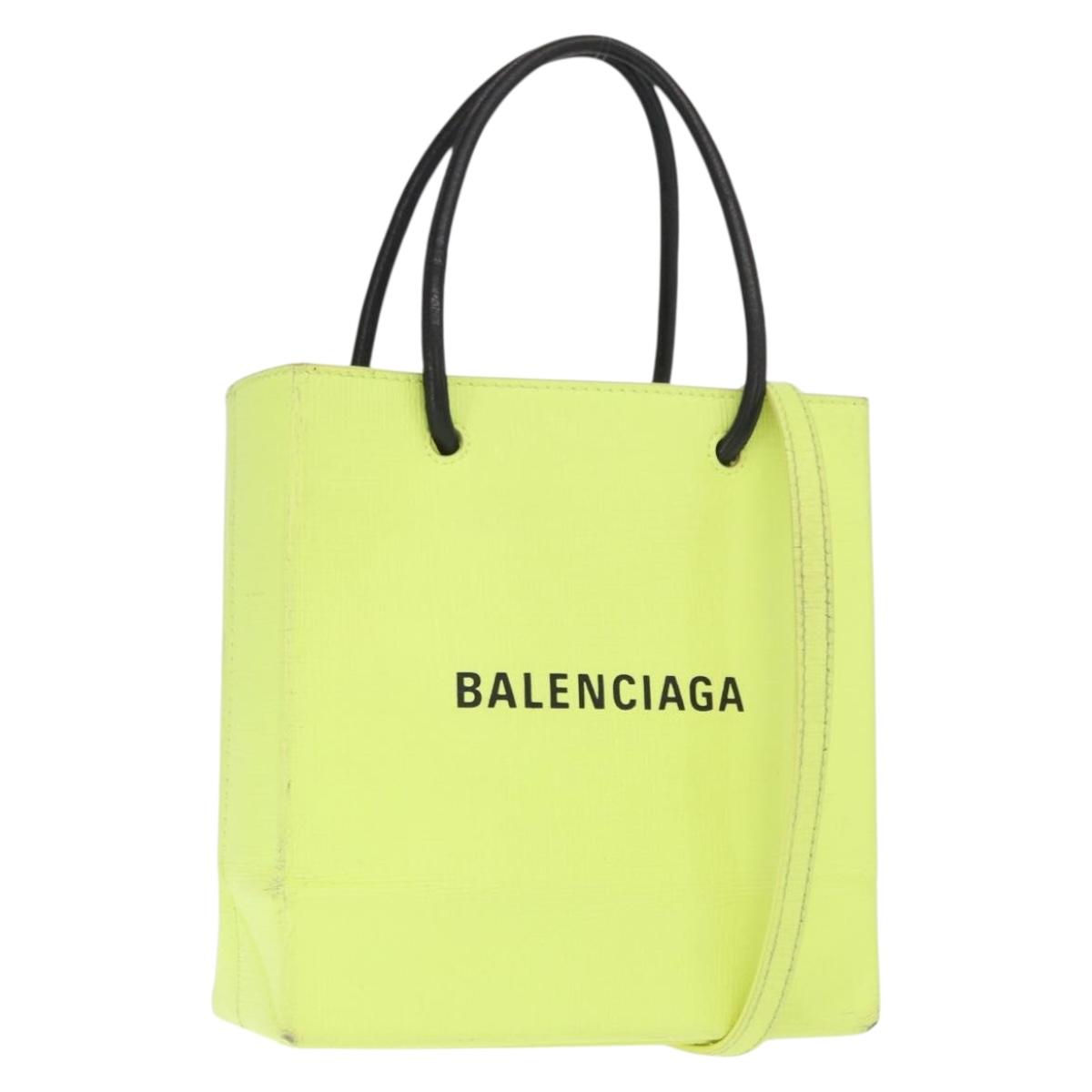 BALENCIAGA Tote Bag Leather 2way Yellow 572411 Auth bs31818