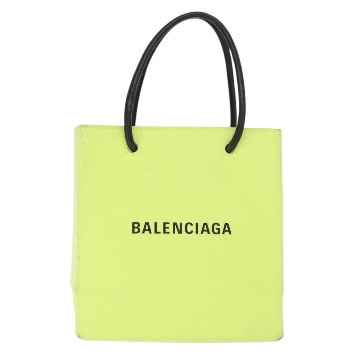 BALENCIAGA Tote Bag Leather 2way Yellow 572411 Auth bs31818