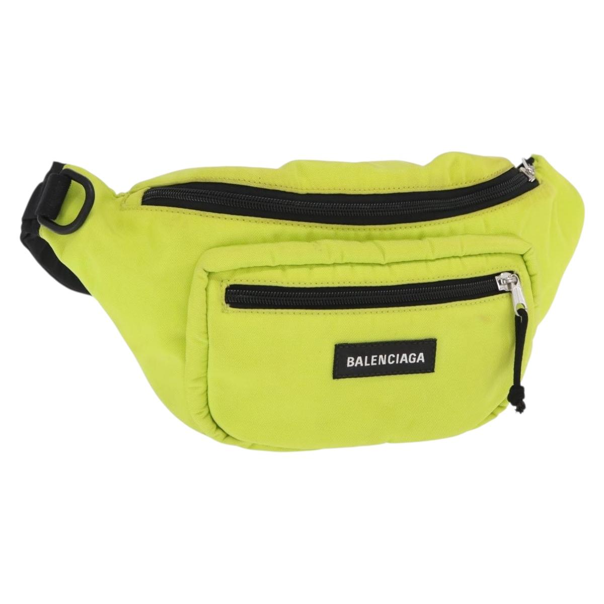 BALENCIAGA Waist bag Nylon Yellow Silver 567041 Auth bs31819