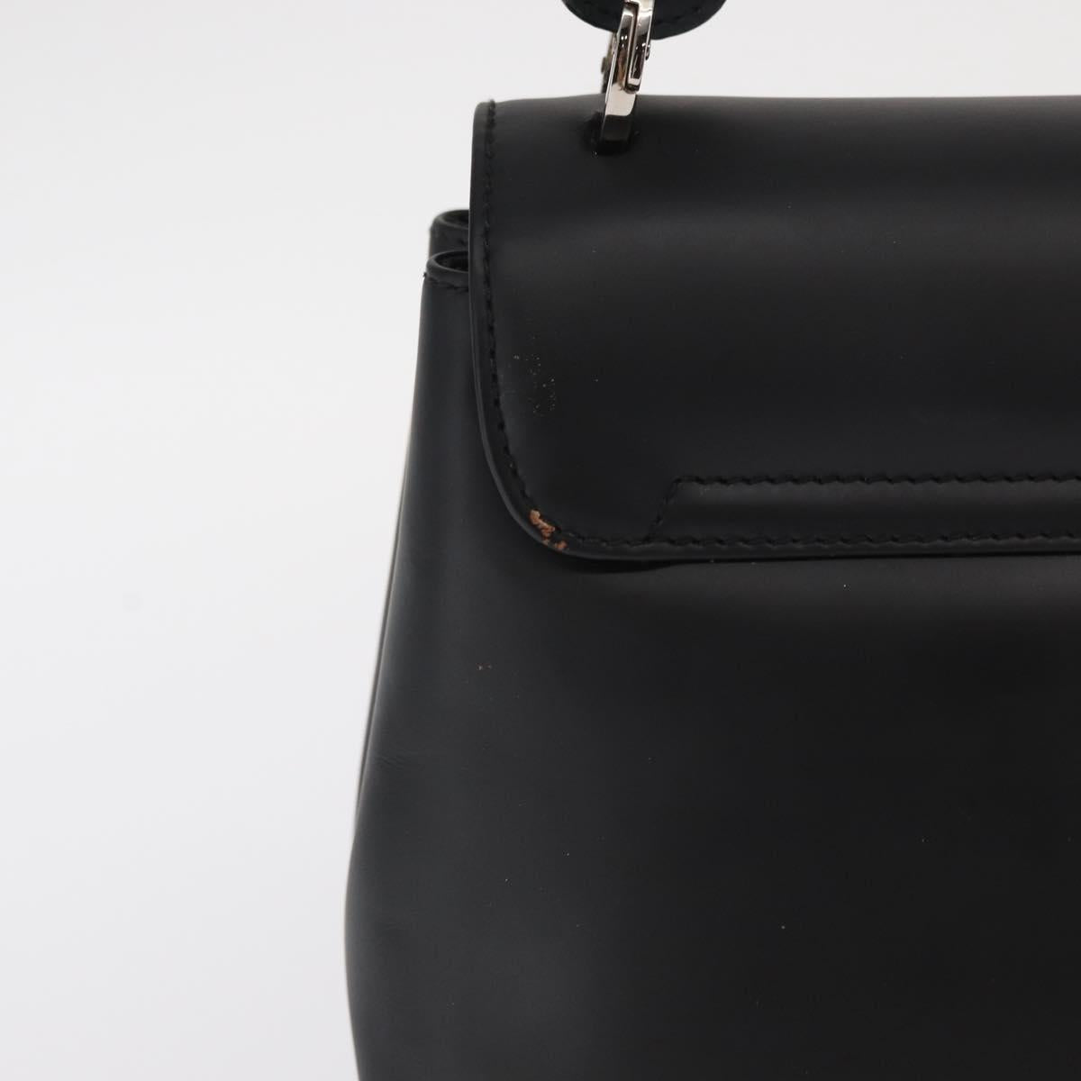 Salvatore Ferragamo Vala Shoulder Bag Leather Black Silver Auth bs31823