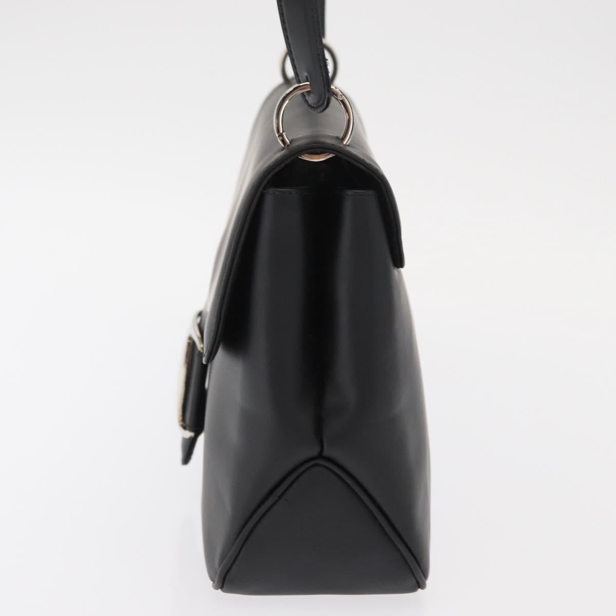 Salvatore Ferragamo Vala Shoulder Bag Leather Black Silver Auth bs31823