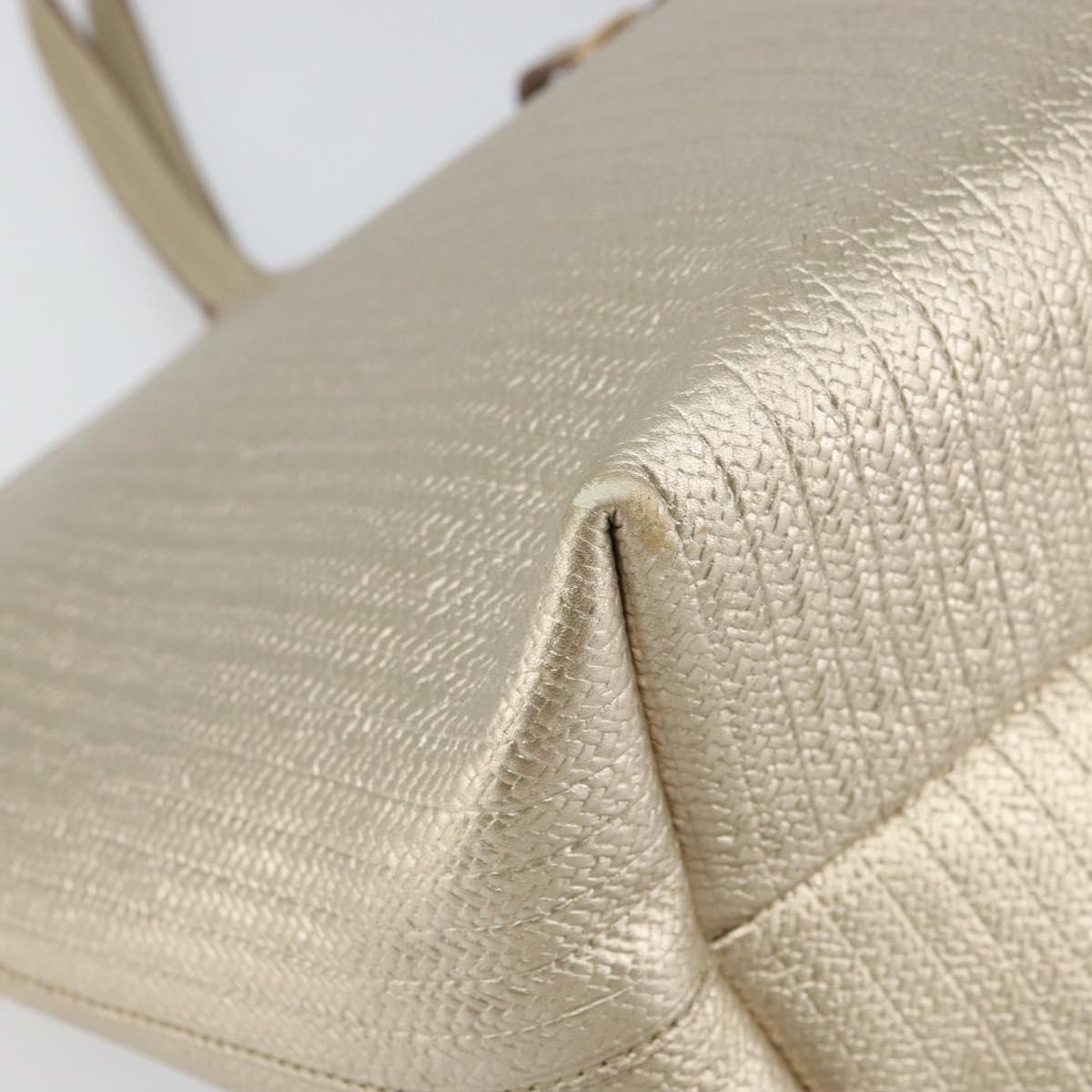 Salvatore Ferragamo Gancini Tote Bag Leather Gold Tone Auth bs31825