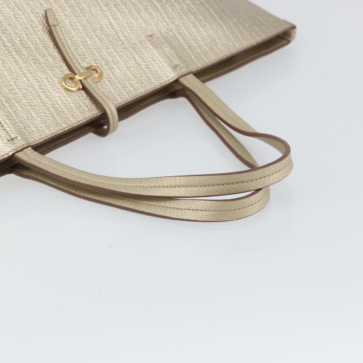 Salvatore Ferragamo Gancini Tote Bag Leather Gold Tone Auth bs31825