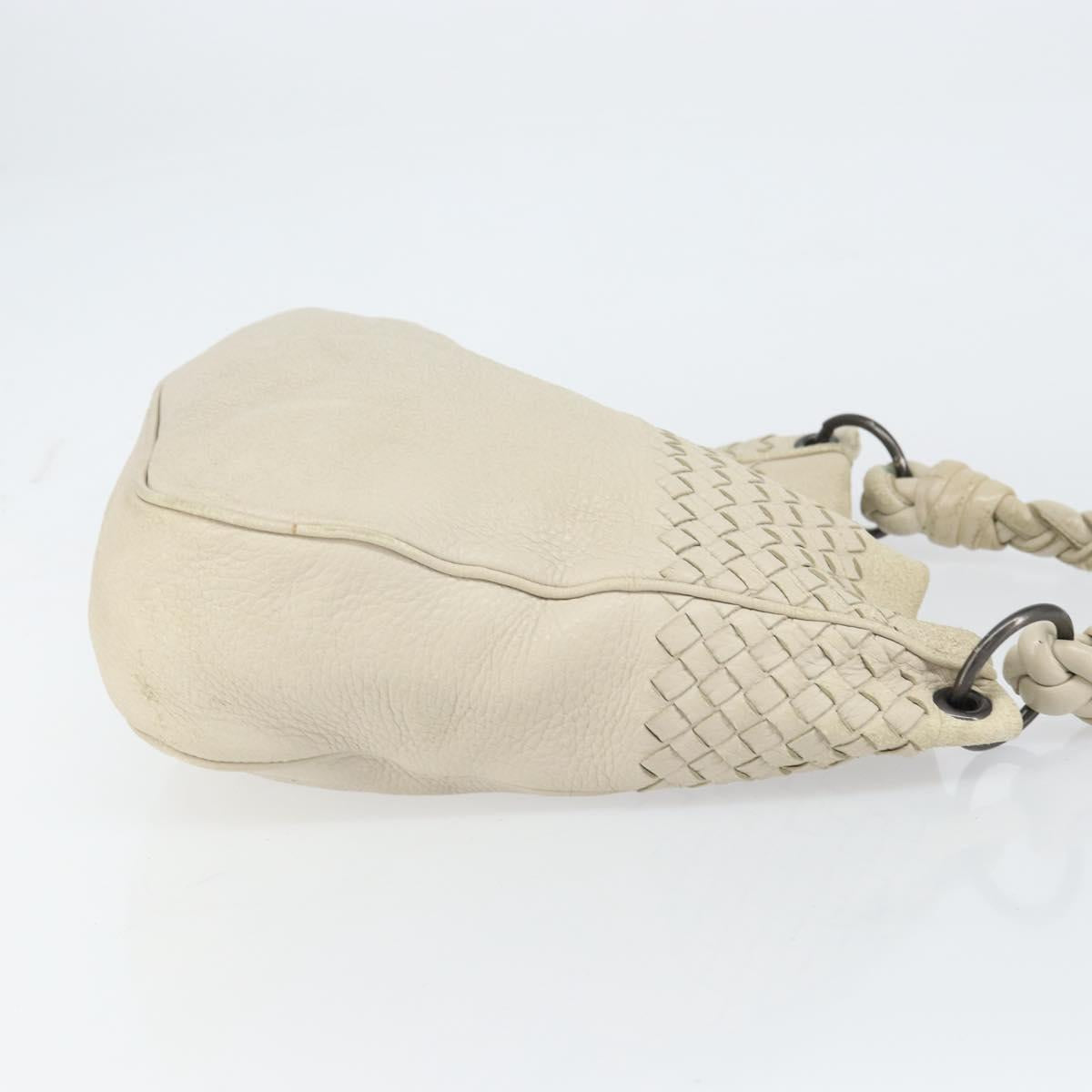BOTTEGA VENETA INTRECCIATO Shoulder Bag Leather Beige Auth bs31827