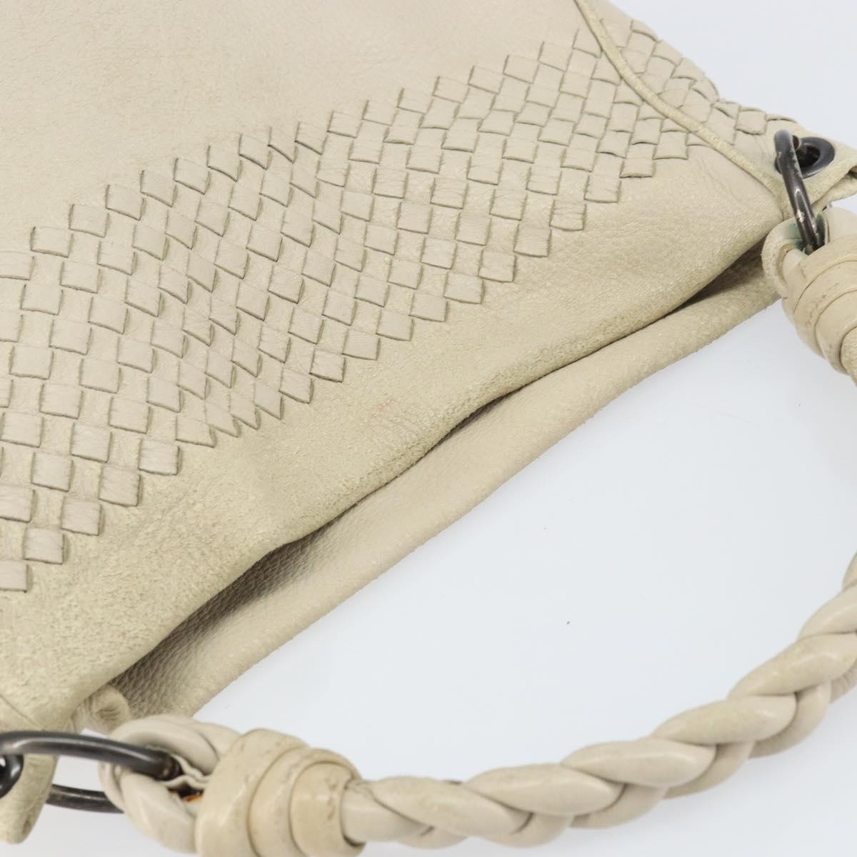BOTTEGA VENETA INTRECCIATO Shoulder Bag Leather Beige Auth bs31827