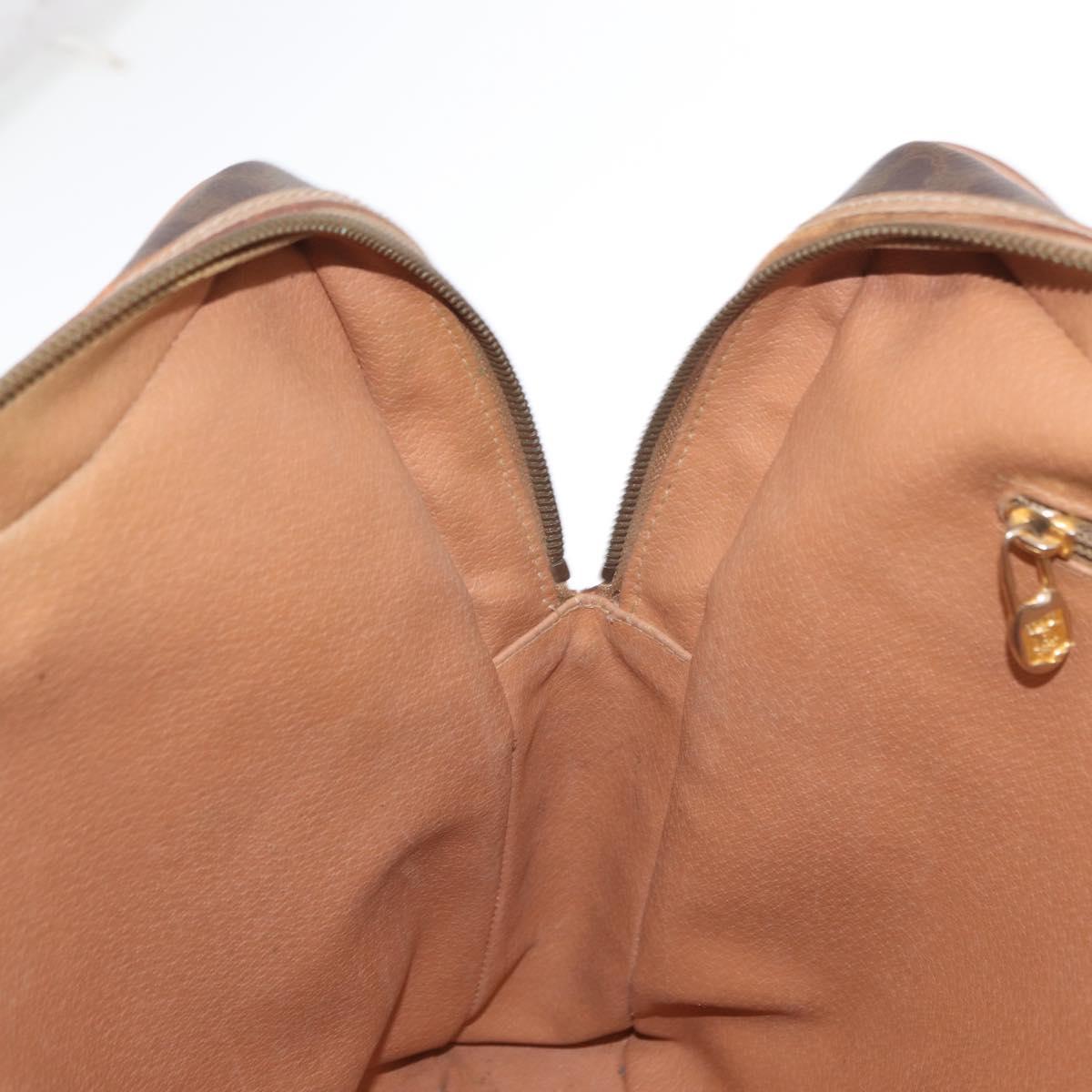CELINE Macadam Canvas Business Bag PVC Brown Gold Auth bs31835