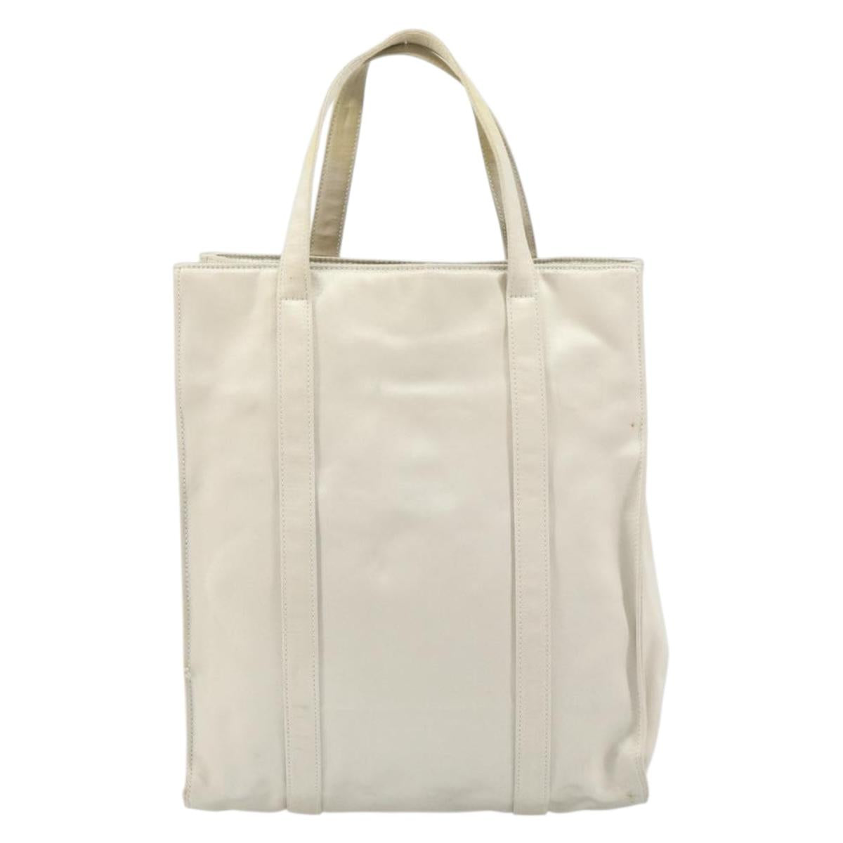 PRADA Hand Bag Satin White Auth bs31836