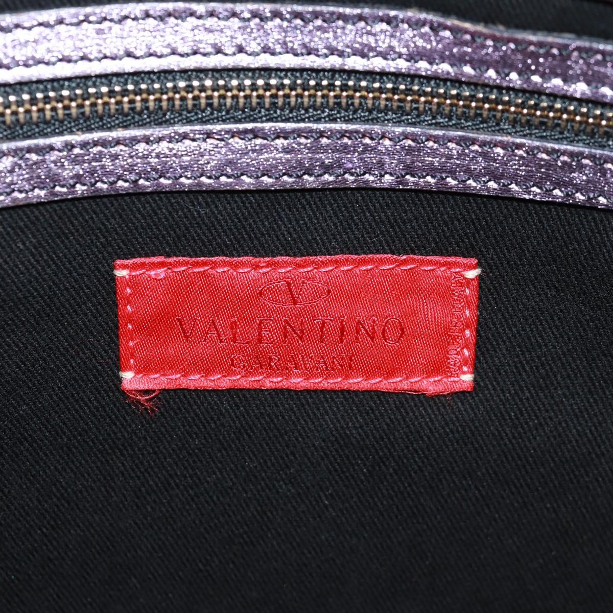 VALENTINO Hand Bag Leather Pink Gold Auth bs31839