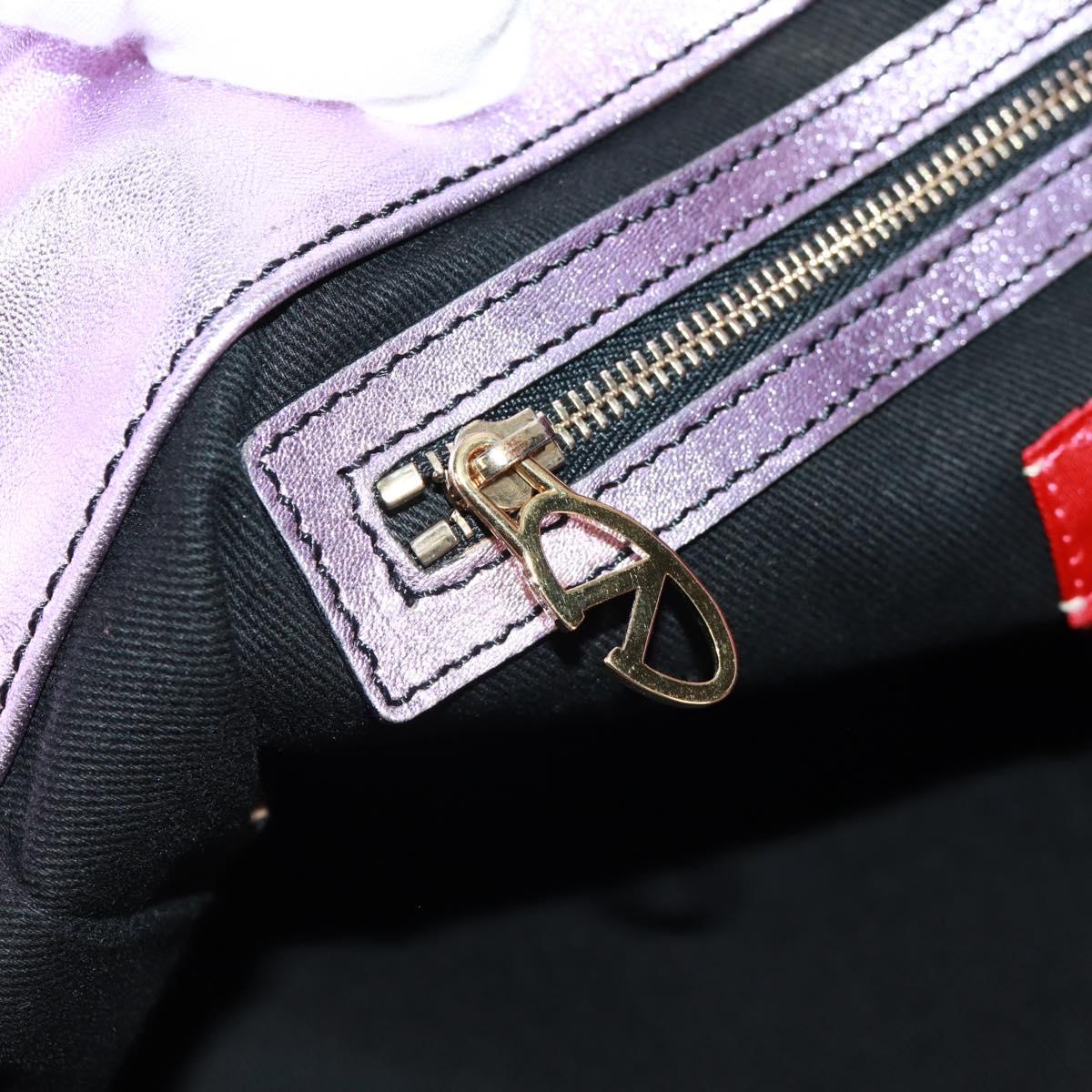 VALENTINO Hand Bag Leather Pink Gold Auth bs31839