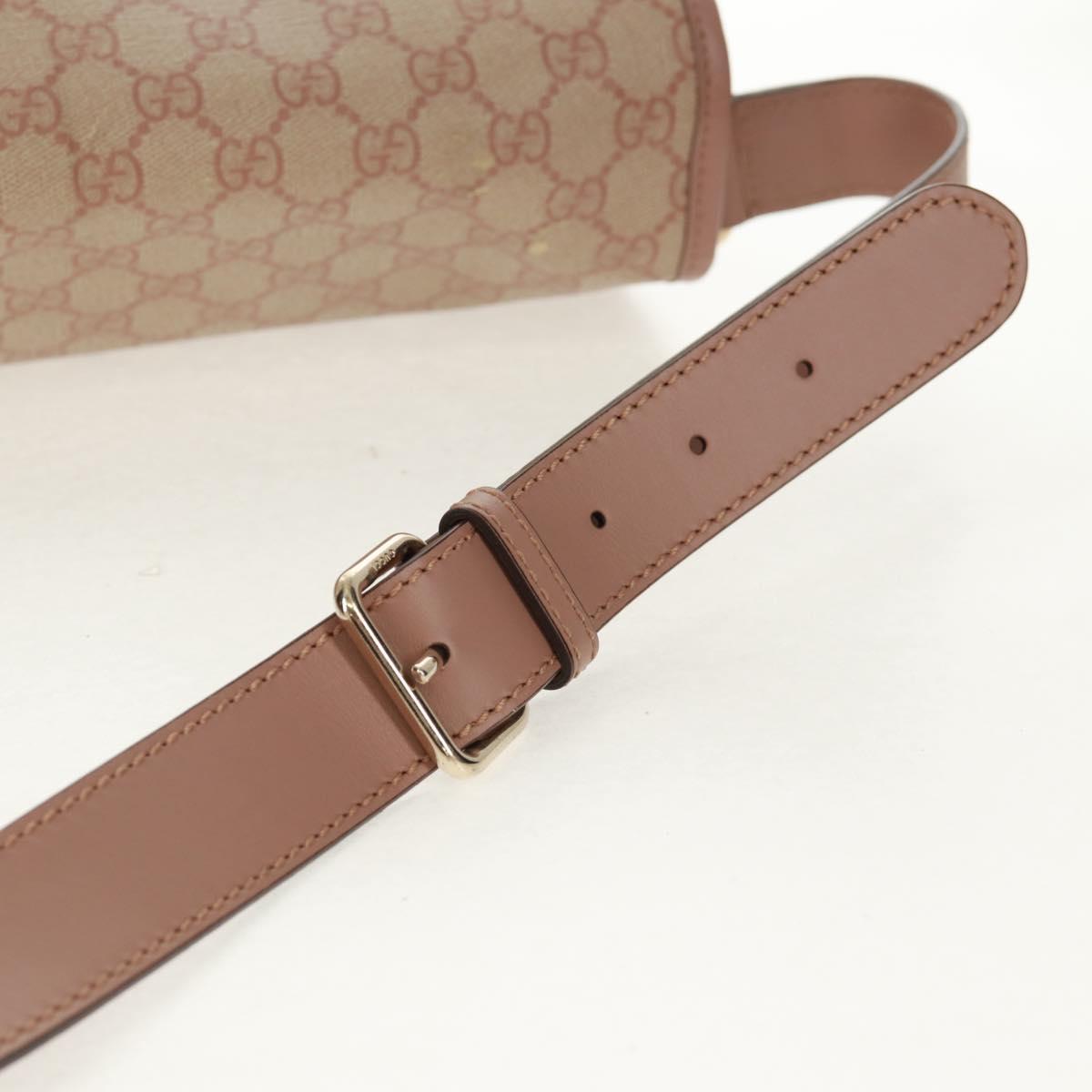GUCCI GG Supreme Shoulder Bag PVC Pink Gold 201732 Auth bs31845