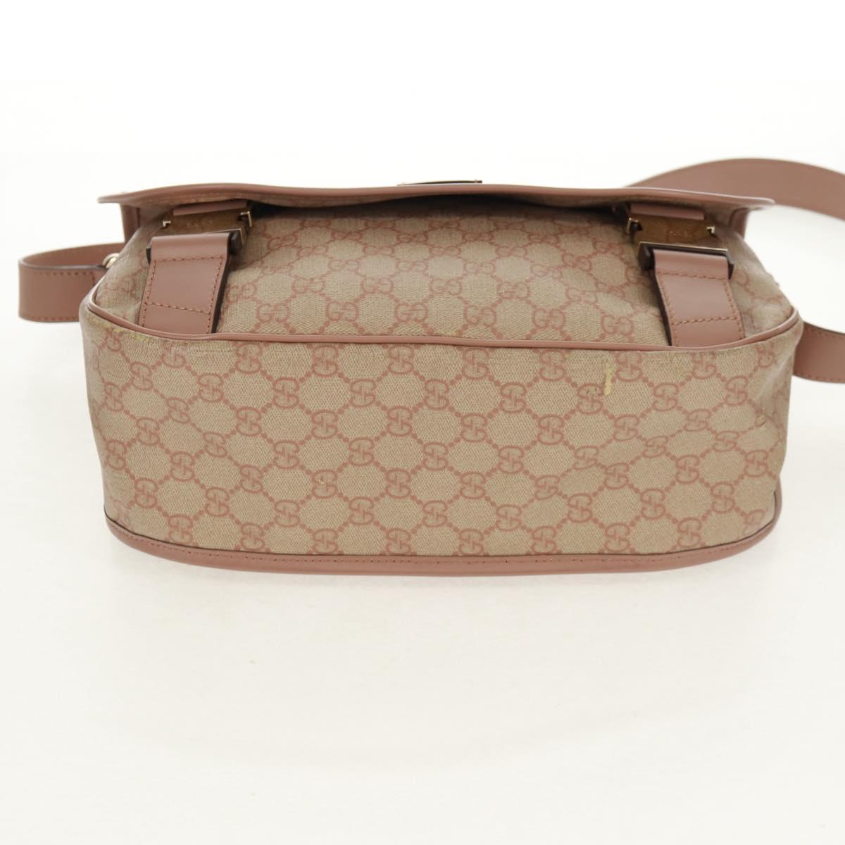 GUCCI GG Supreme Shoulder Bag PVC Pink Gold 201732 Auth bs31845