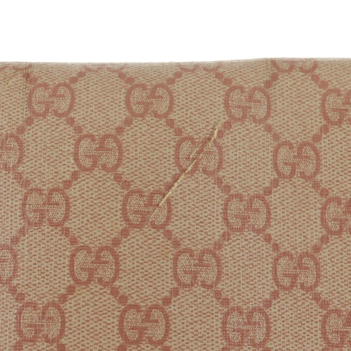 GUCCI GG Supreme Shoulder Bag PVC Pink Gold 201732 Auth bs31845