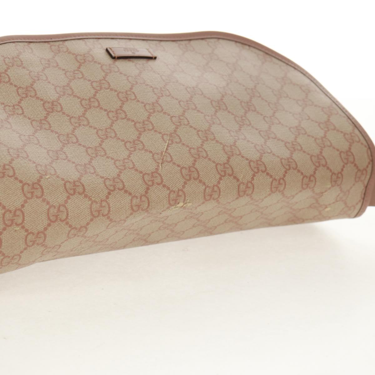 GUCCI GG Supreme Shoulder Bag PVC Pink Gold 201732 Auth bs31845