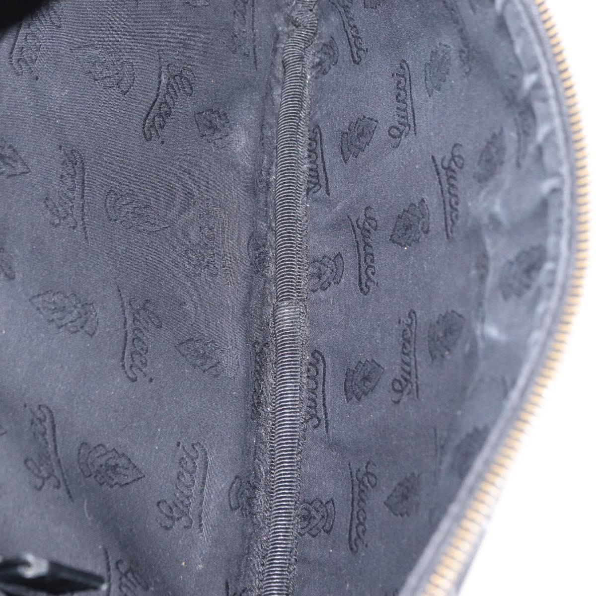 GUCCI GG Canvas GG Implementation Body Bag PVC Black Silver 211110 Auth bs31846