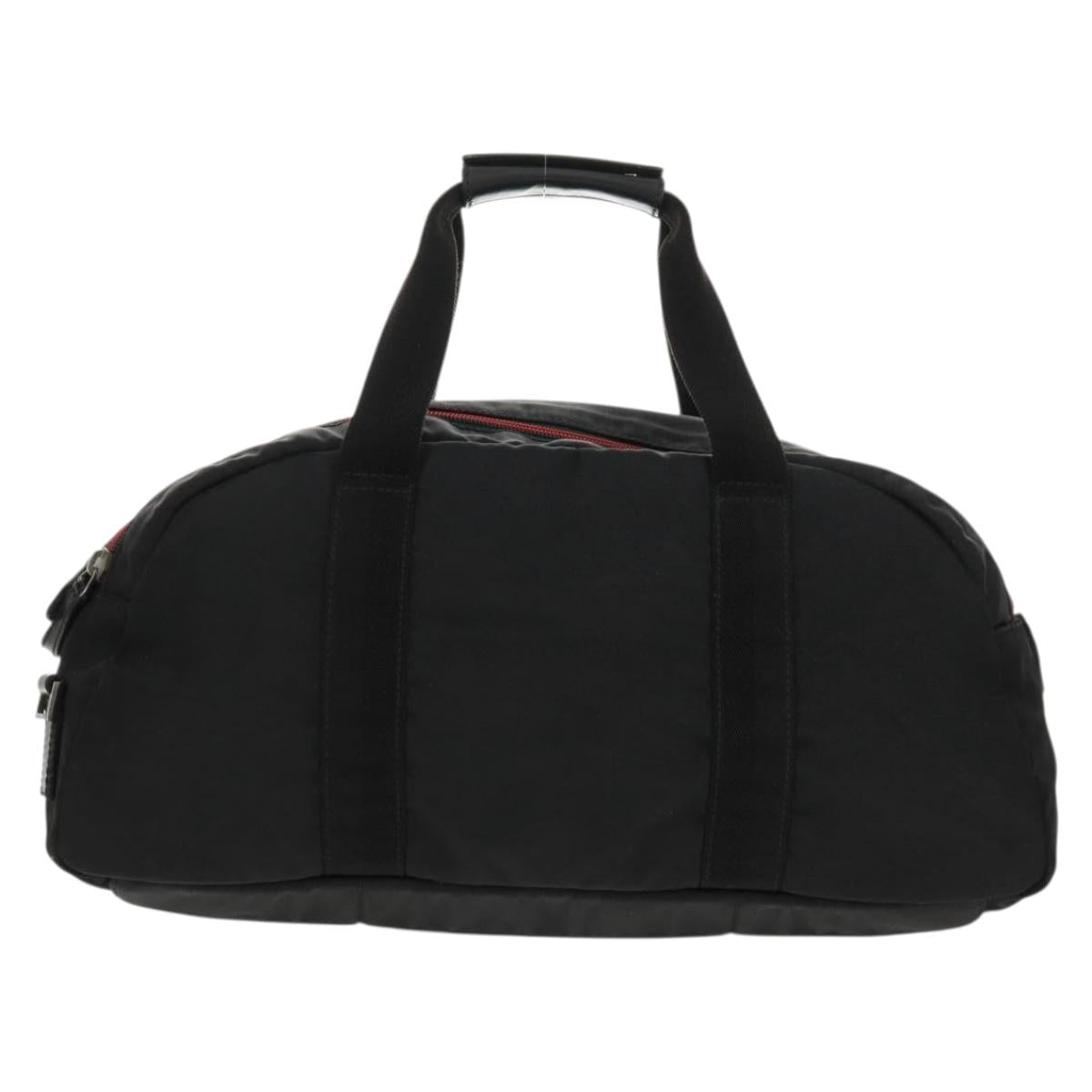 GUCCI Boston Bag Nylon Black Silver 122324 Auth bs31848