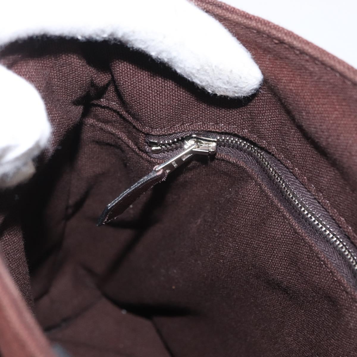 HERMES Toroca Horizontal PM Hand Bag Canvas Brown Auth bs31853
