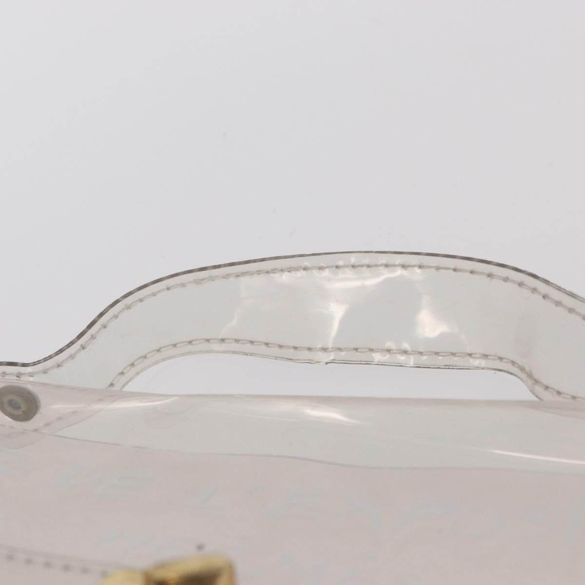 HERMES Vinyl Kelly Hand Bag Vinyl Clear Auth bs31854