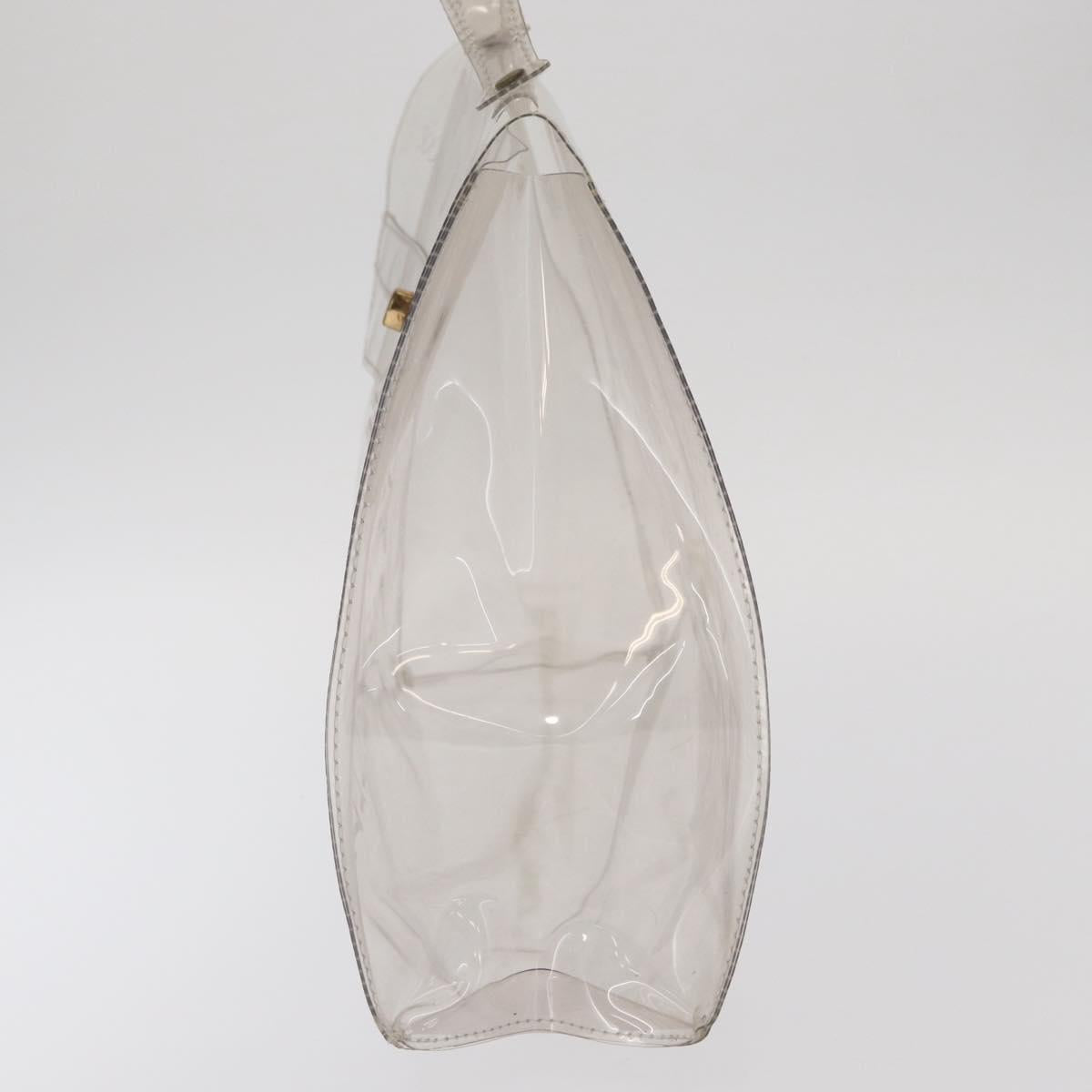 HERMES Vinyl Kelly Hand Bag Vinyl Clear Auth bs31863