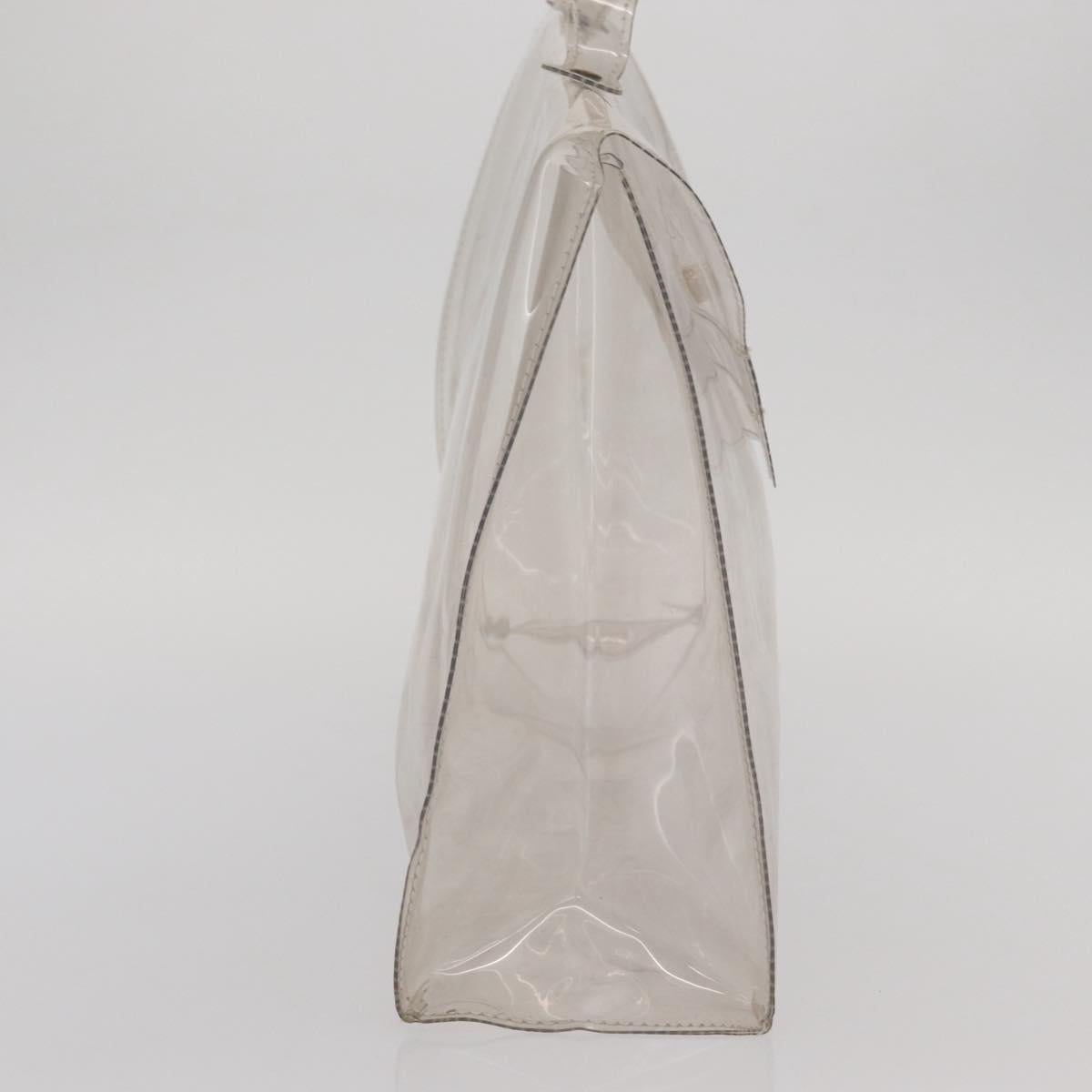 HERMES Vinyl Kelly Hand Bag Vinyl Clear Auth bs31863