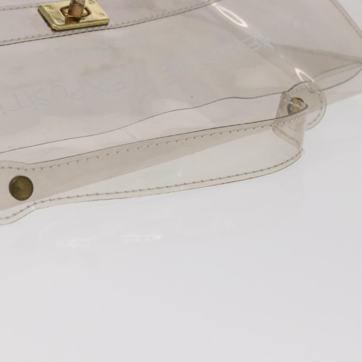 HERMES Vinyl Kelly Hand Bag Vinyl Clear Auth bs31863