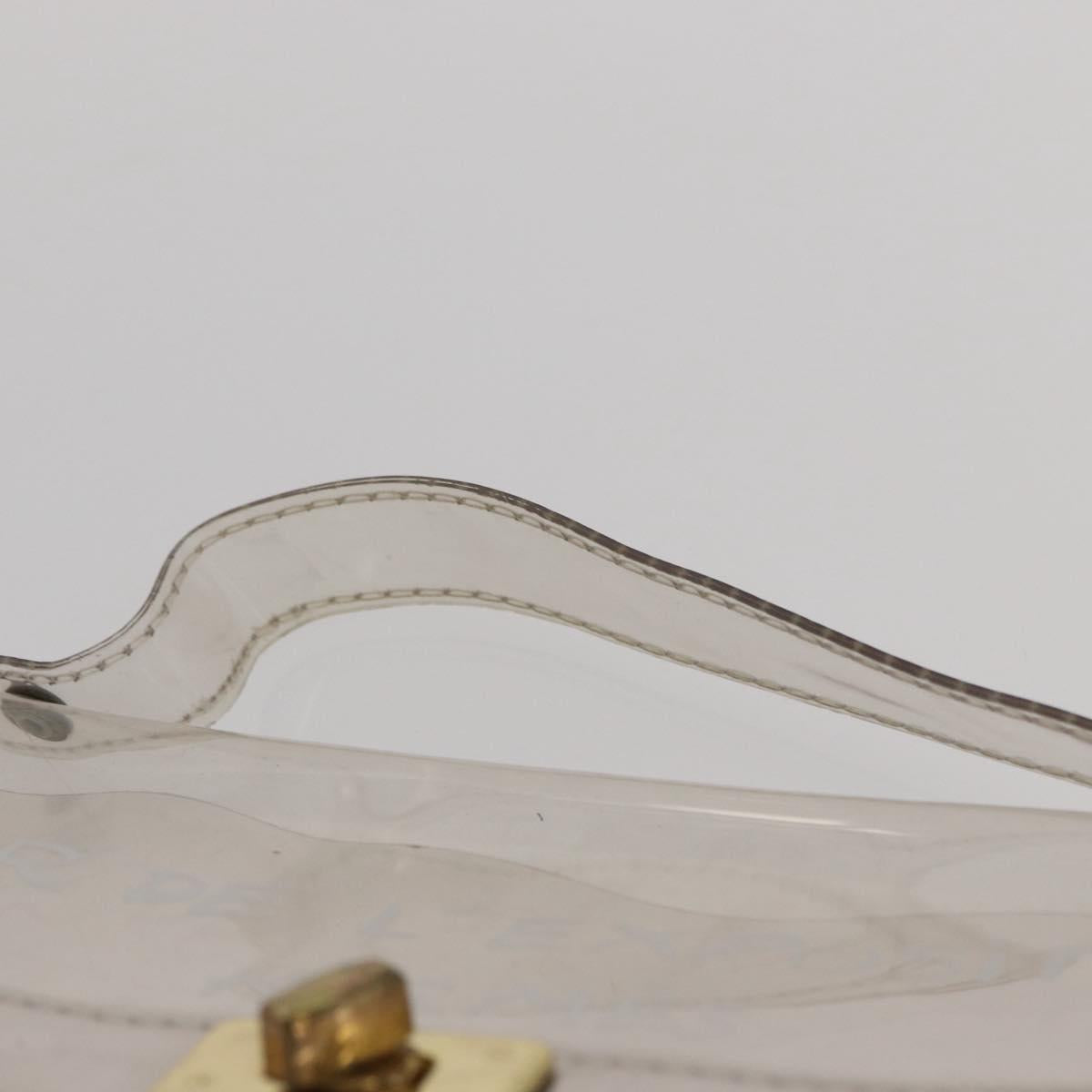HERMES Vinyl Kelly Hand Bag Vinyl Clear Auth bs31863