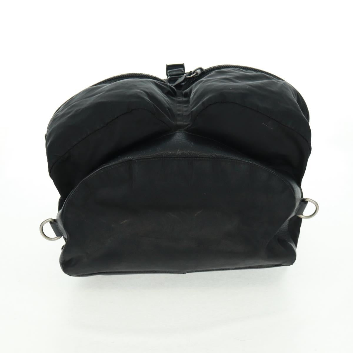 PRADA Backpack Nylon Black Silver Auth bs31873