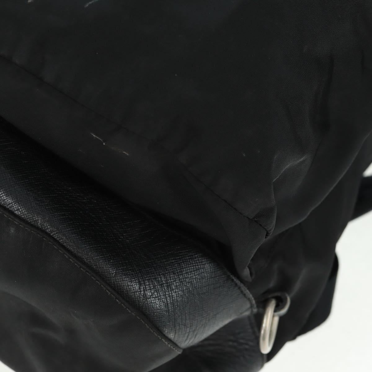 PRADA Backpack Nylon Black Silver Auth bs31873