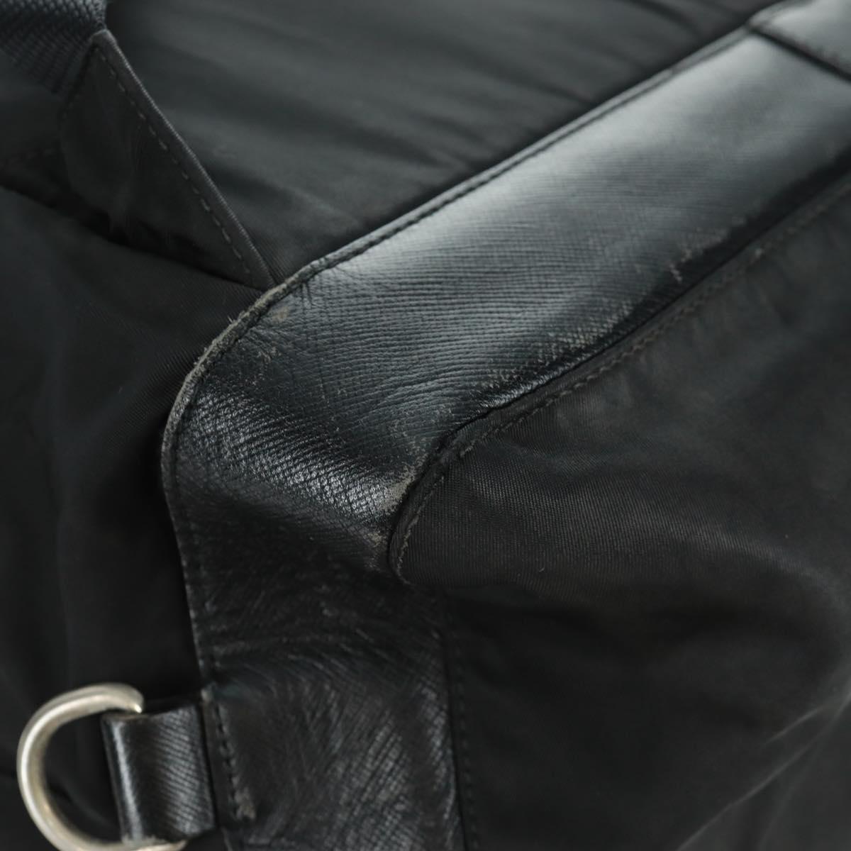 PRADA Backpack Nylon Black Silver Auth bs31873