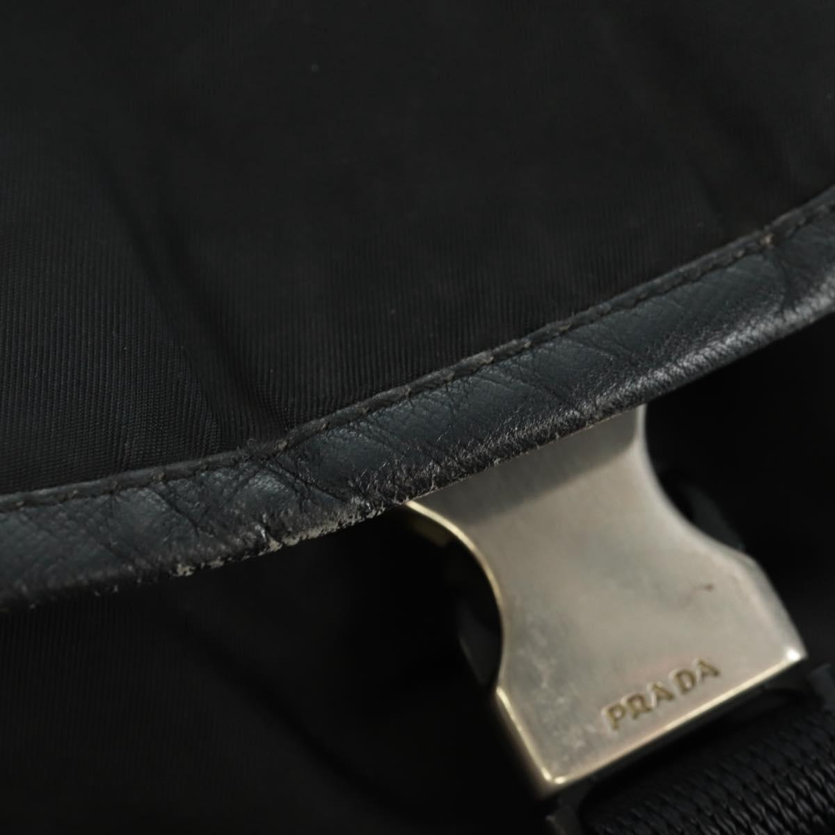 PRADA Backpack Nylon Black Silver Auth bs31873