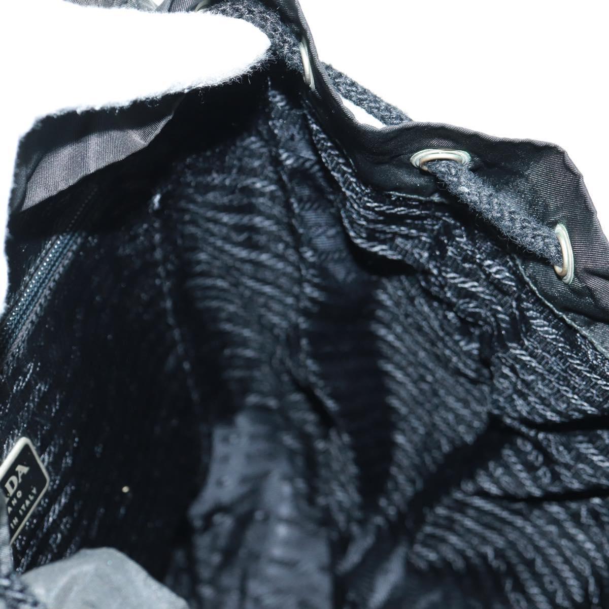 PRADA Backpack Nylon Black Silver Auth bs31873