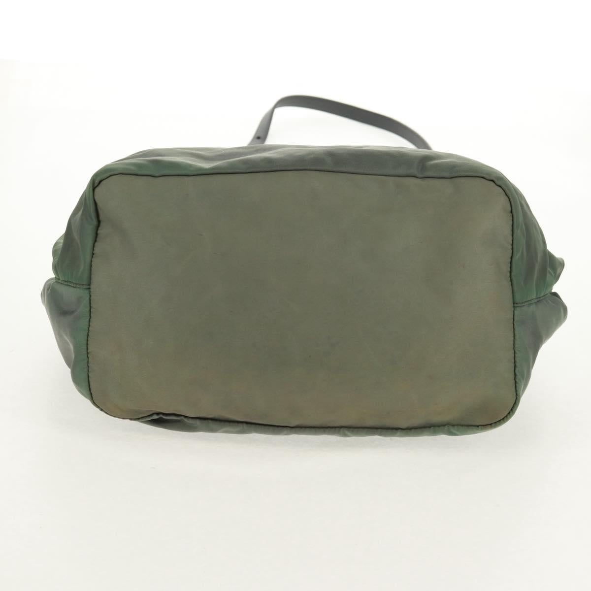 PRADA Hand Bag Nylon 2way Khaki Gold Auth bs31881