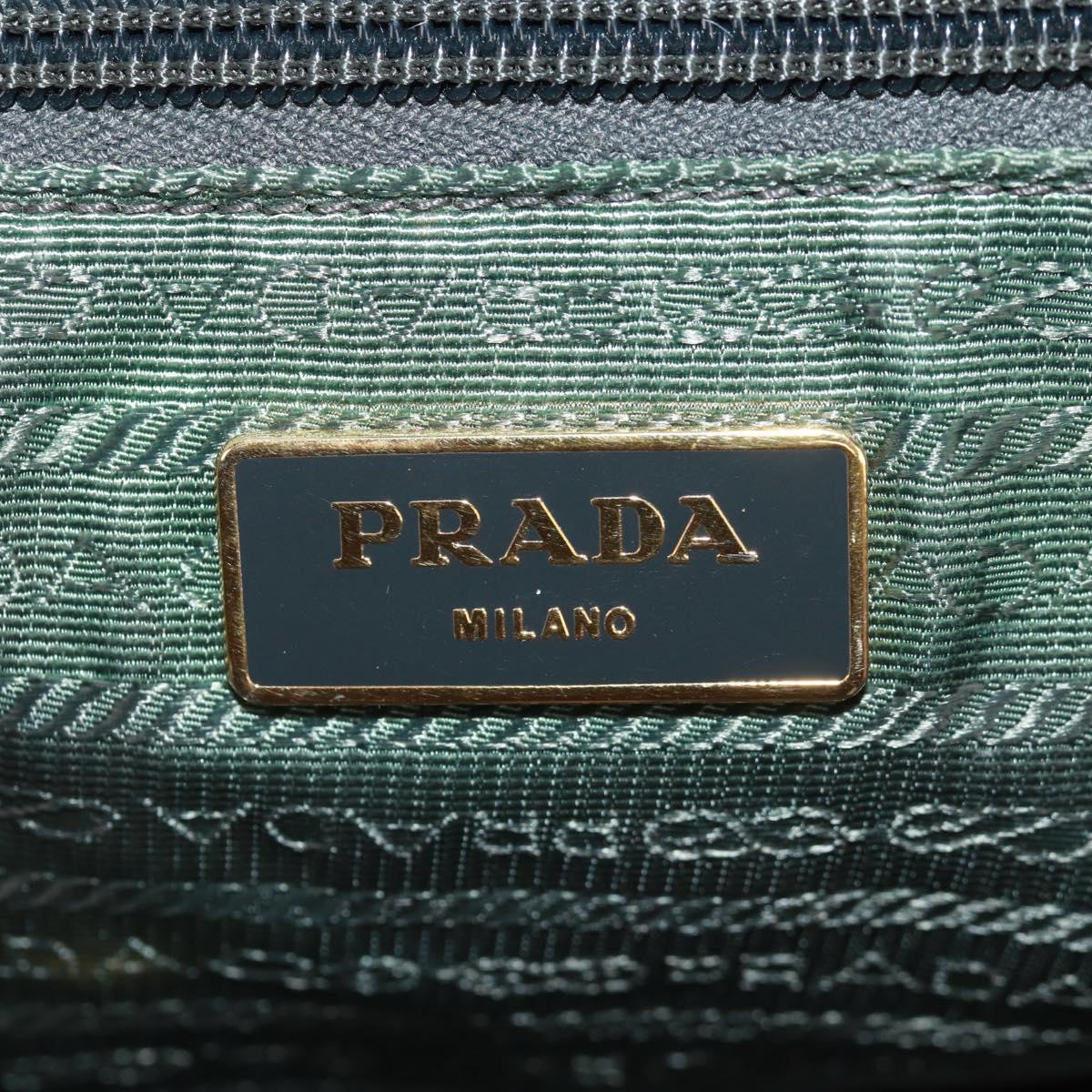 PRADA Hand Bag Nylon 2way Khaki Gold Auth bs31881