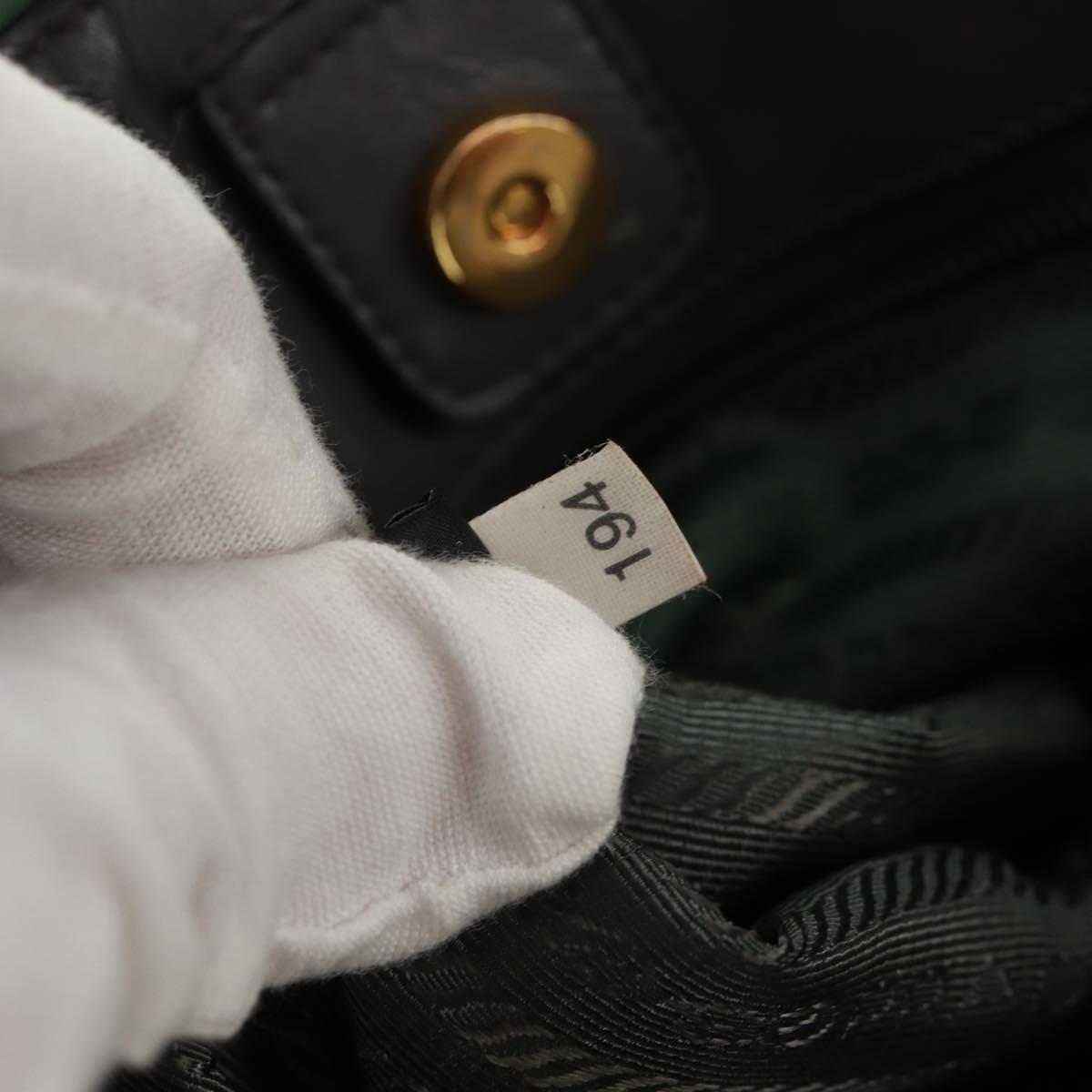 PRADA Hand Bag Nylon 2way Khaki Gold Auth bs31881