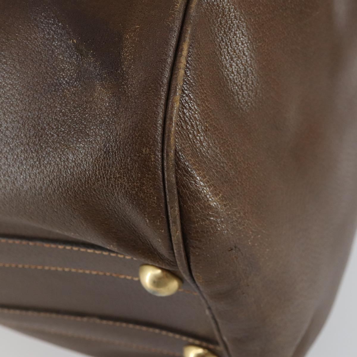 GUCCI Web Sherry Line Boston Bag Leather Brown Gold 40 002 548 33 Auth bs31890