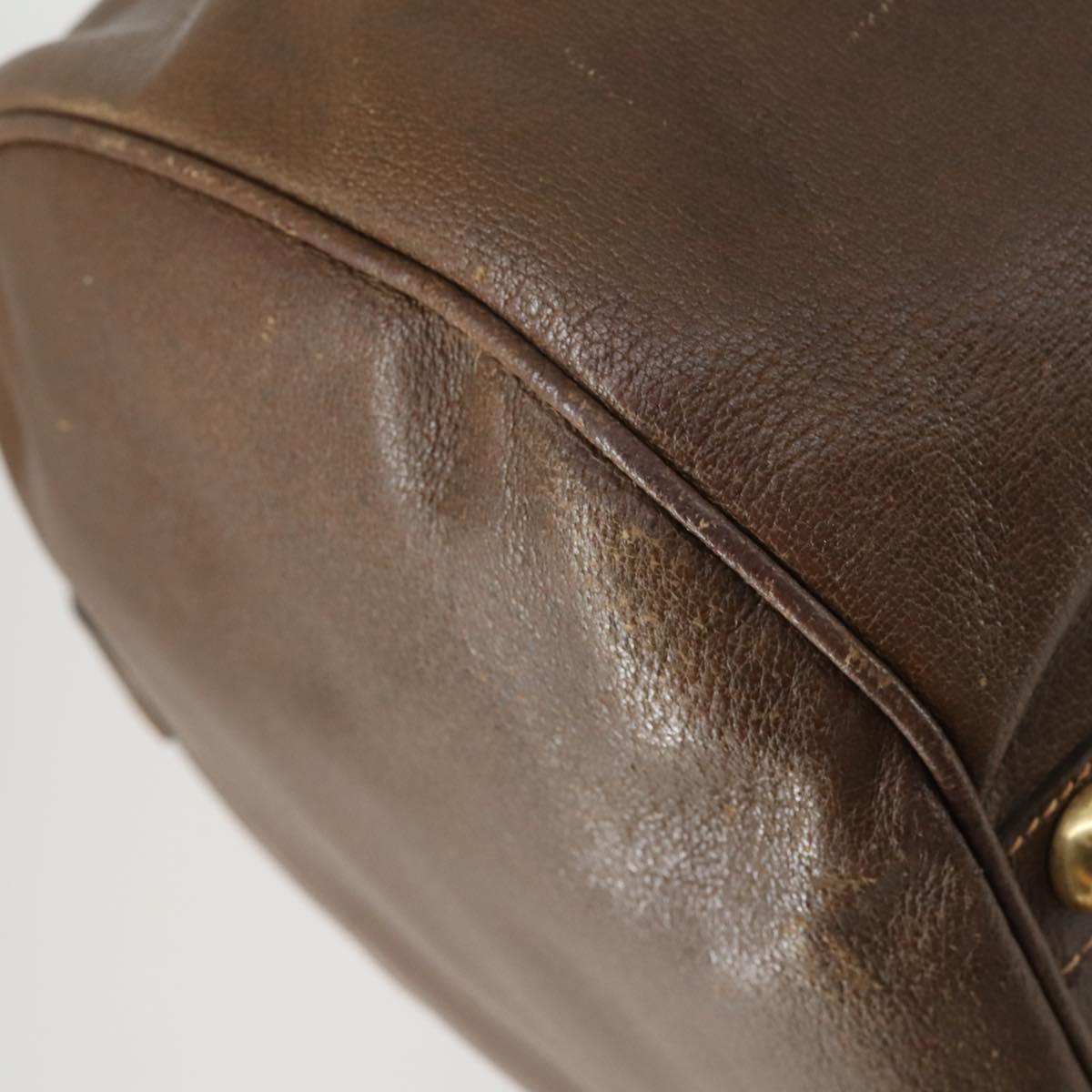 GUCCI Web Sherry Line Boston Bag Leather Brown Gold 40 002 548 33 Auth bs31890