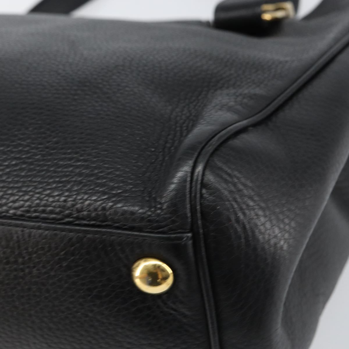GUCCI Tote Bag Leather Black Gold 251826 Auth bs31891