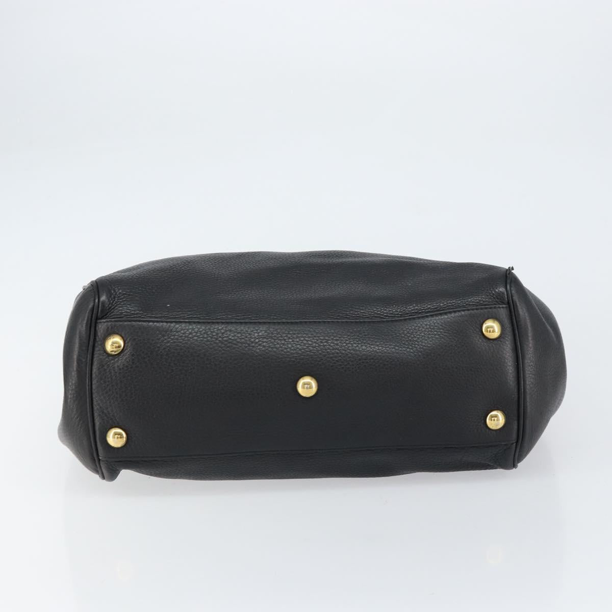 GUCCI Tote Bag Leather Black Gold 251826 Auth bs31891