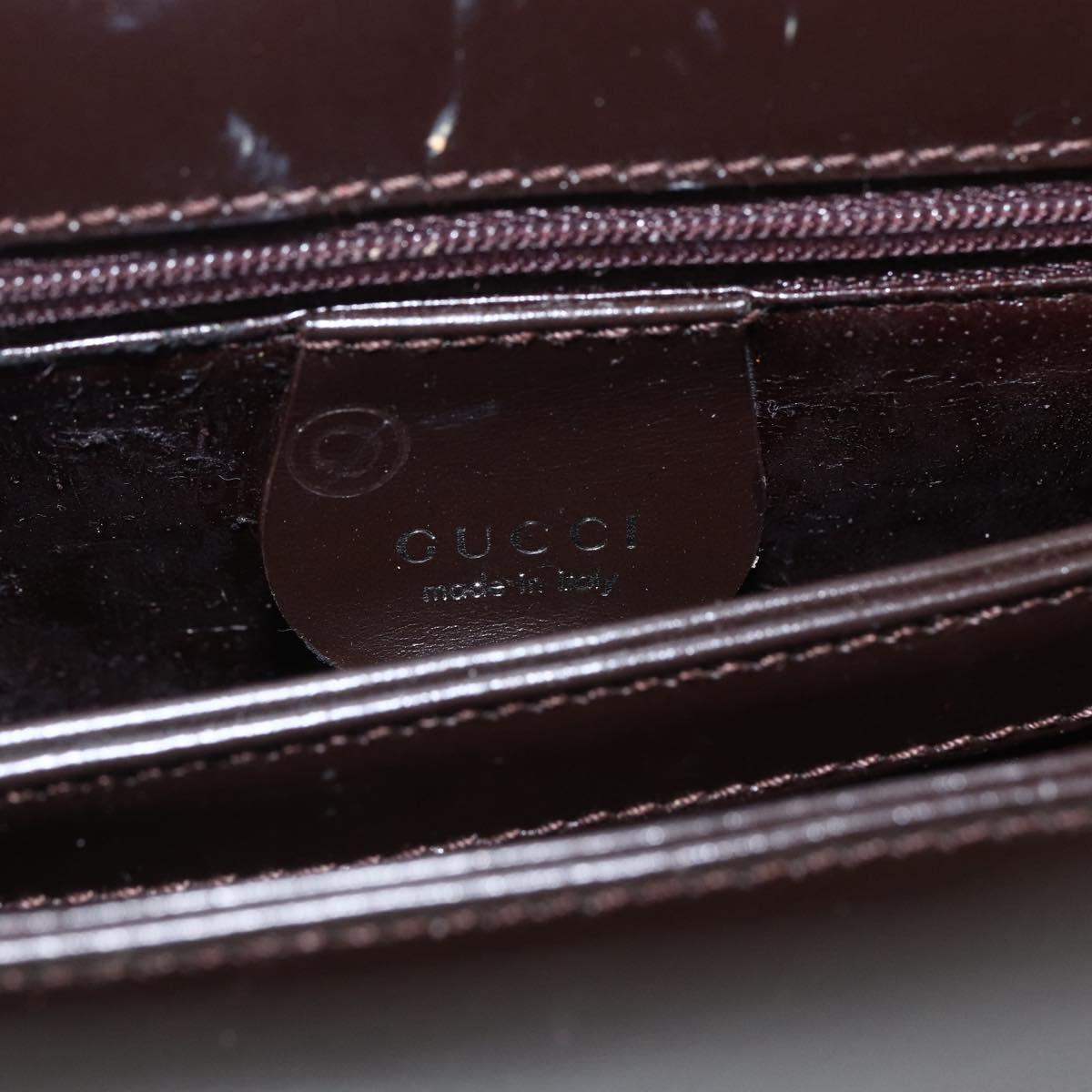 GUCCI Shoulder Bag Leather Outlet Brown Gold 001 1956 1909 Auth bs31892