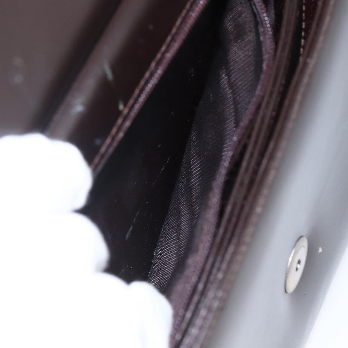 GUCCI Shoulder Bag Leather Outlet Brown Gold 001 1956 1909 Auth bs31892