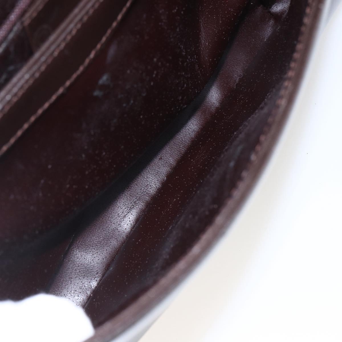 GUCCI Shoulder Bag Leather Outlet Brown Gold 001 1956 1909 Auth bs31892