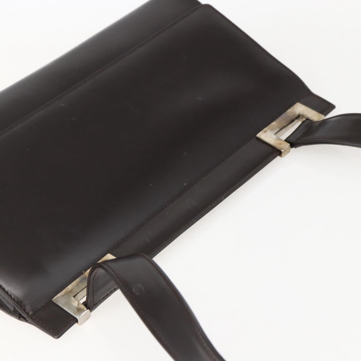 GUCCI Shoulder Bag Leather Outlet Brown Gold 001 1956 1909 Auth bs31892