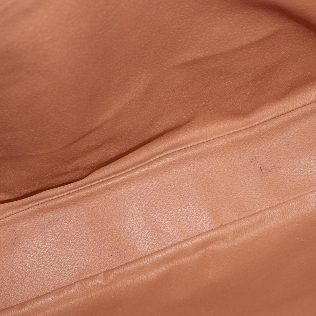 CELINE Macadam Canvas Business Bag PVC Leather Brown Gold Auth bs31895
