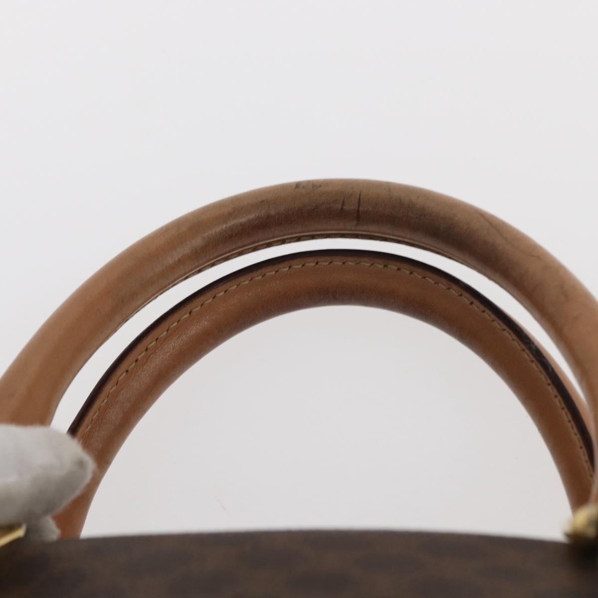 CELINE Macadam Canvas Business Bag PVC Leather Brown Gold Auth bs31895